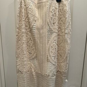 Maeve Cream Lace Pencil Shirt